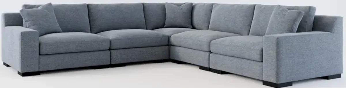 Bondi Hybrid Comfort 5-Piece Sectional - Bridger Navy