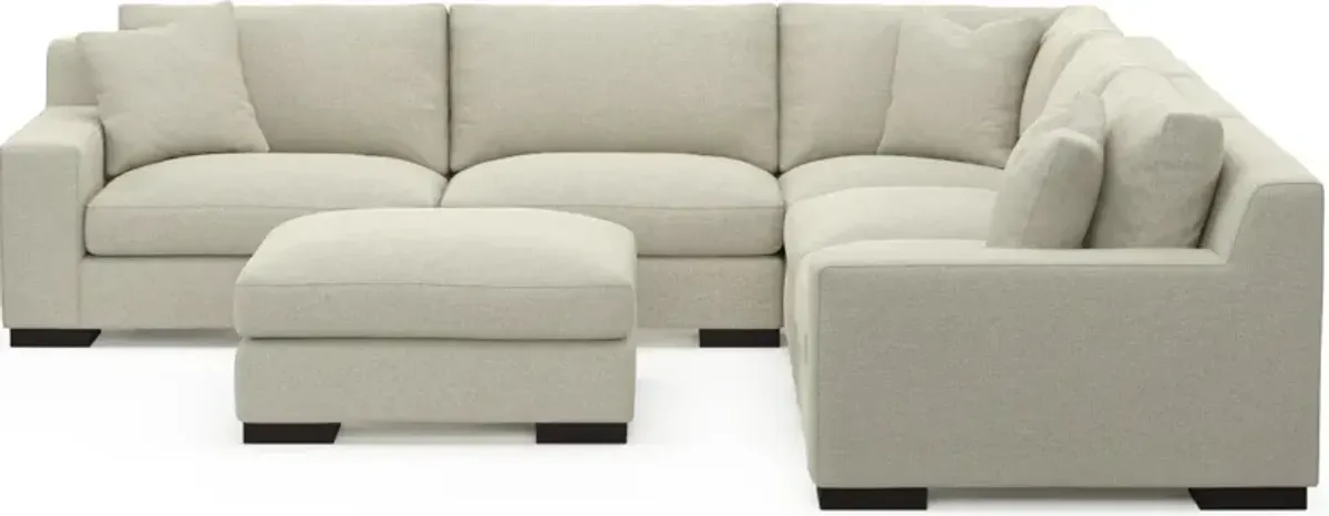 Bondi Hybrid Comfort 5-Piece Sectional and Ottoman - Liv Dove