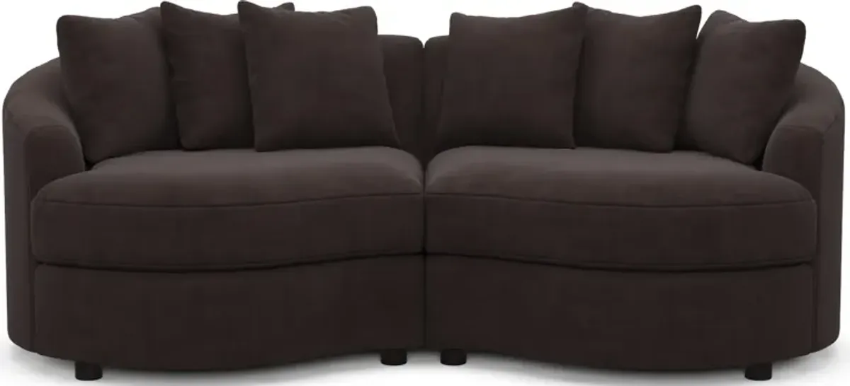 Allegra Foam Comfort 2-Piece Sectional - Merrimac Dark Brown