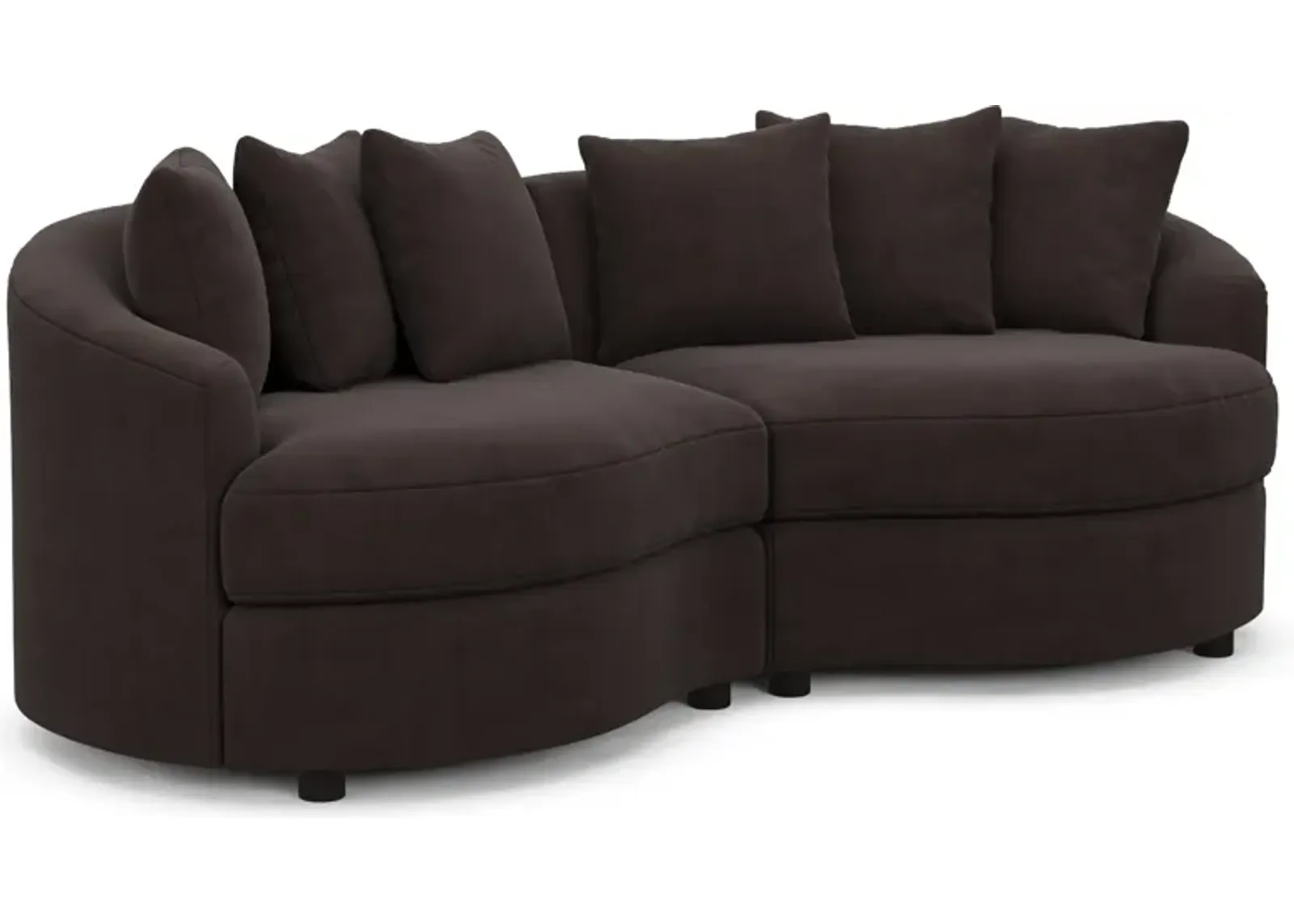 Allegra Foam Comfort 2-Piece Sectional - Merrimac Dark Brown