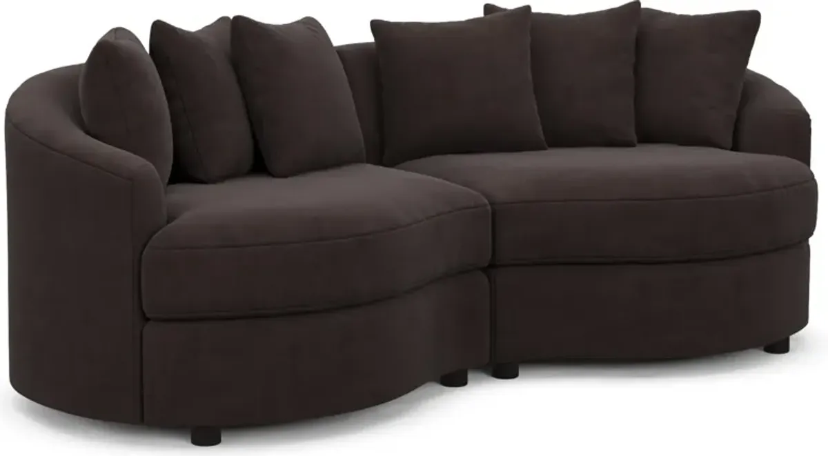 Allegra Foam Comfort 2-Piece Sectional - Merrimac Dark Brown