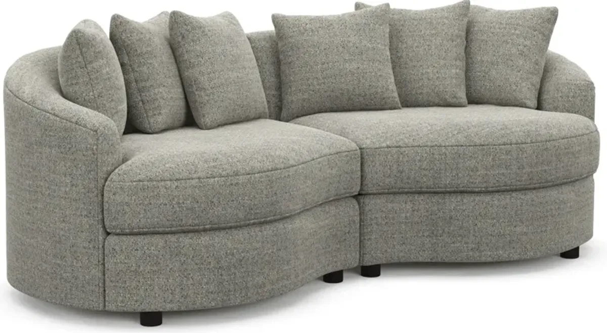 Allegra Foam Comfort 2-Piece Sectional - Pandora Pepper