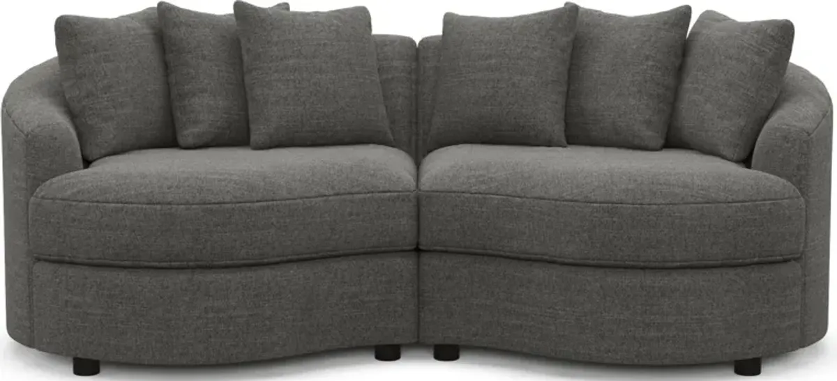 Allegra Foam Comfort 2-Piece Sectional - Curious Charcoal