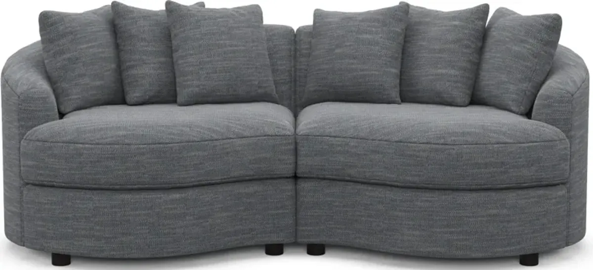 Allegra Foam Comfort 2-Piece Sectional - Dudley Indigo