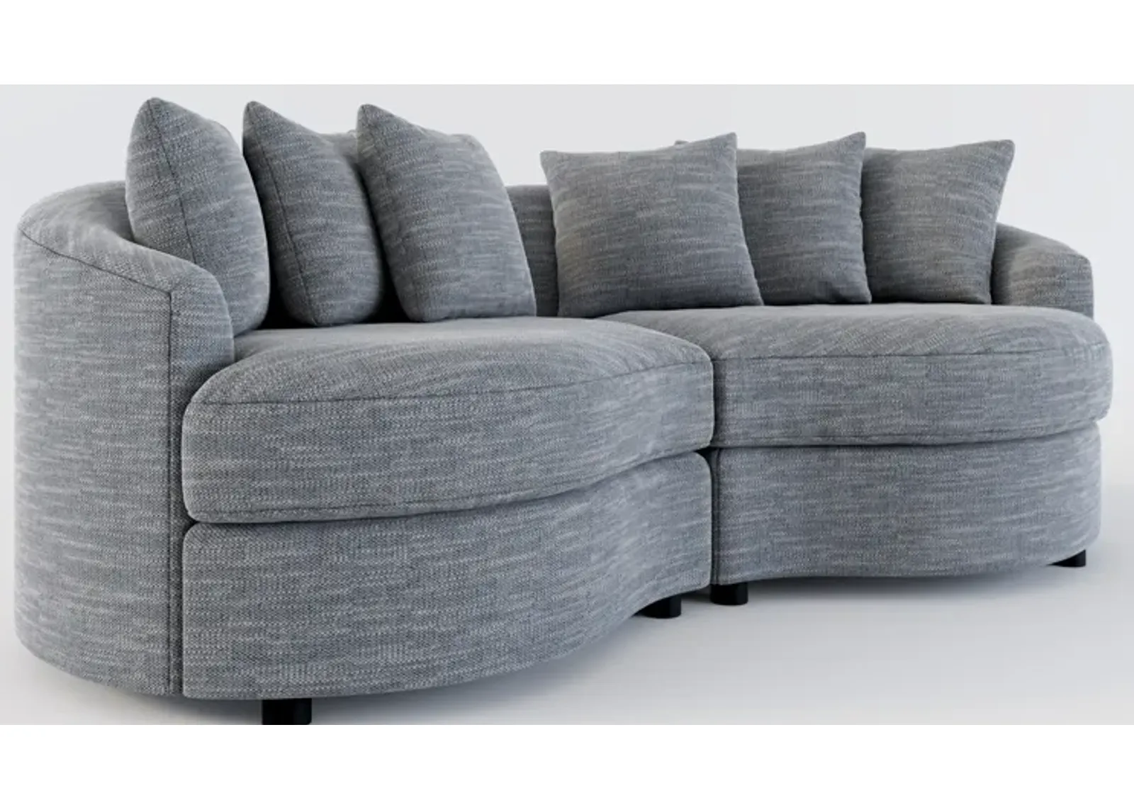 Allegra Foam Comfort 2-Piece Sectional - Dudley Indigo