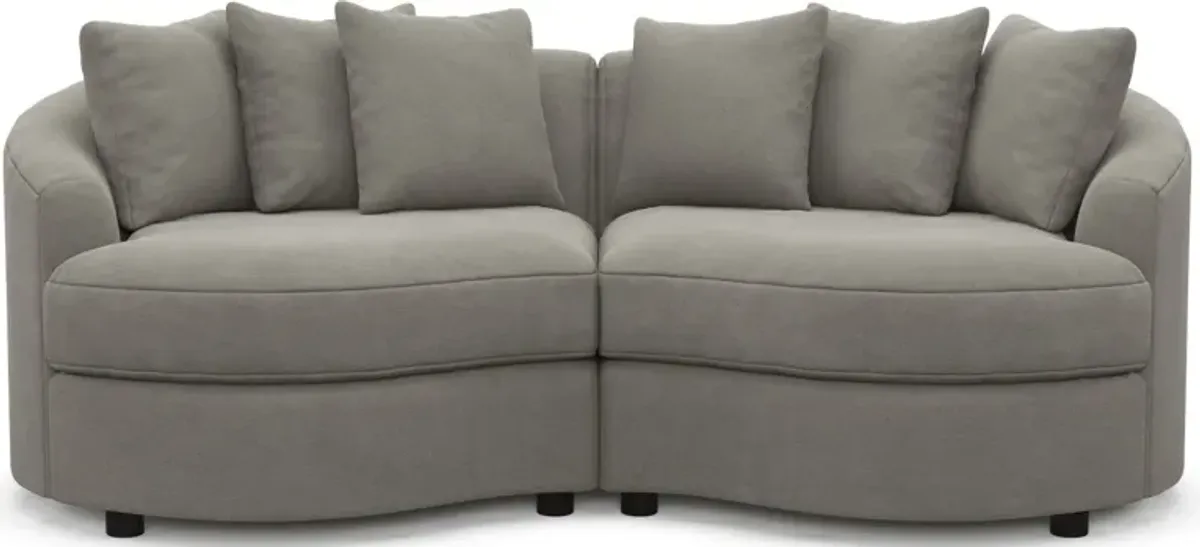 Allegra Foam Comfort 2-Piece Sectional - Abington Fog