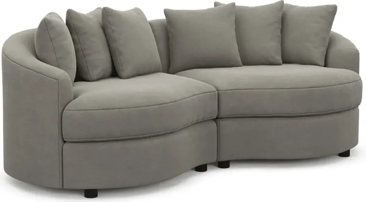 Allegra Foam Comfort 2-Piece Sectional - Abington Fog