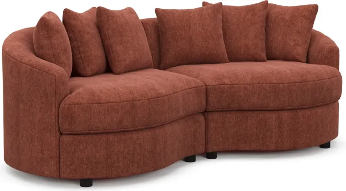 Allegra Foam Comfort 2-Piece Sectional - Contessa Paprika