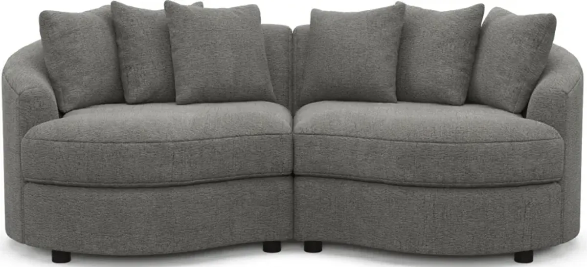 Allegra Foam Comfort 2-Piece Sectional - Living Large Charcoal