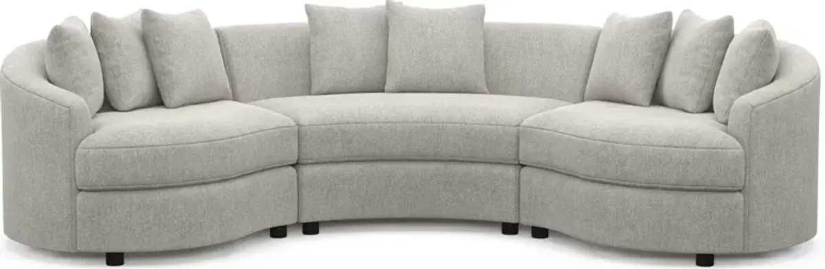 Allegra Foam Comfort 3-Piece Sectional - Burmese Granite