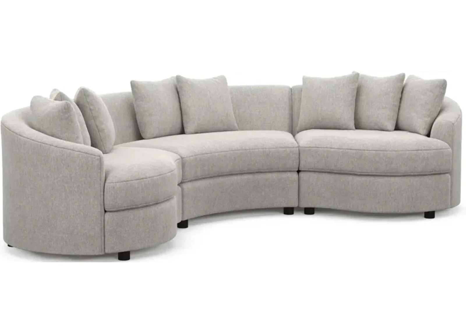 Allegra Foam Comfort 3-Piece Sectional - Burmese Granite