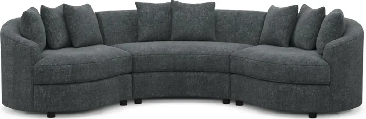 Allegra Foam Comfort 3-Piece Sectional - Contessa Shadow