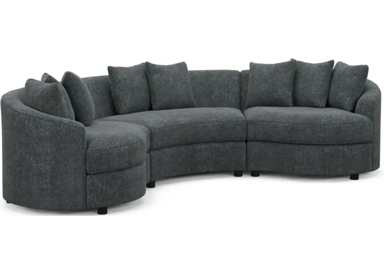 Allegra Foam Comfort 3-Piece Sectional - Contessa Shadow