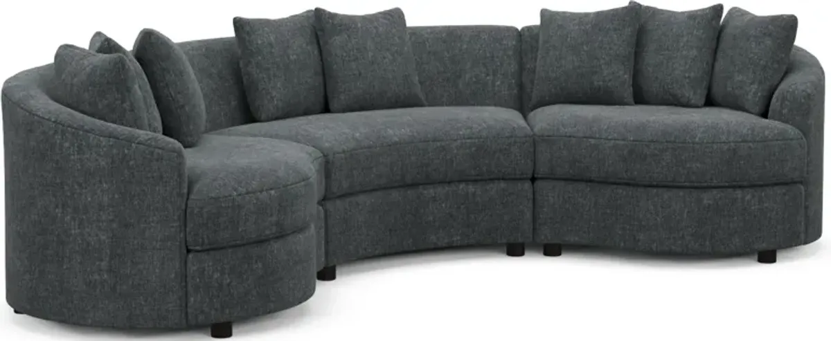 Allegra Foam Comfort 3-Piece Sectional - Contessa Shadow