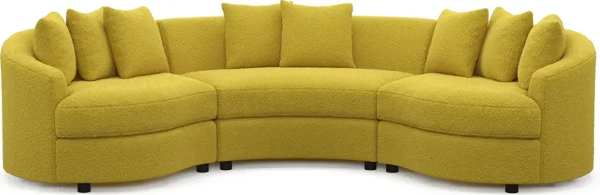 Allegra Foam Comfort 3-Piece Sectional - Bloke Goldenrod