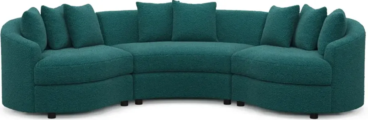 Allegra Foam Comfort 3-Piece Sectional - Bloke Peacock