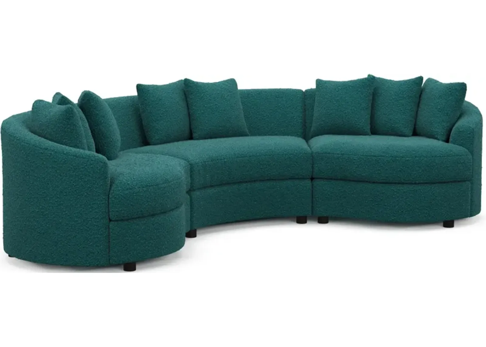 Allegra Foam Comfort 3-Piece Sectional - Bloke Peacock