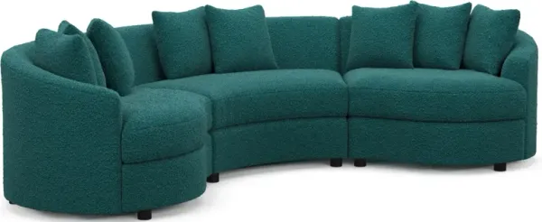 Allegra Foam Comfort 3-Piece Sectional - Bloke Peacock