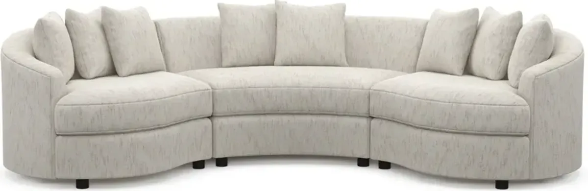 Allegra Foam Comfort 3-Piece Sectional - P.T. Cream