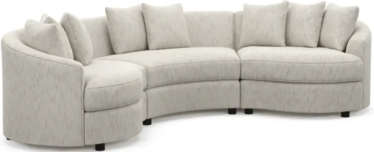 Allegra Foam Comfort 3-Piece Sectional - P.T. Cream