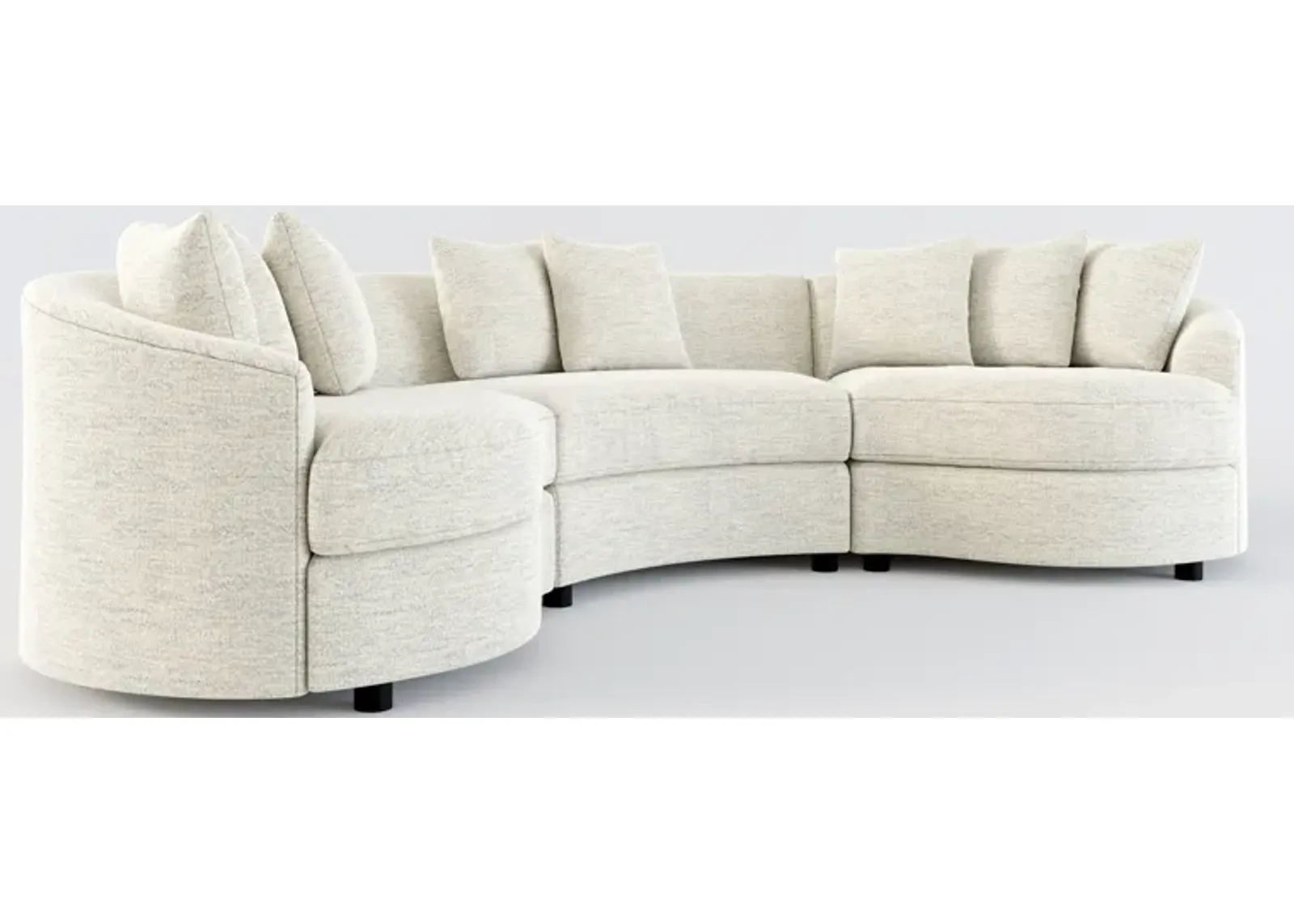 Allegra Foam Comfort 3-Piece Sectional - Merino Chalk