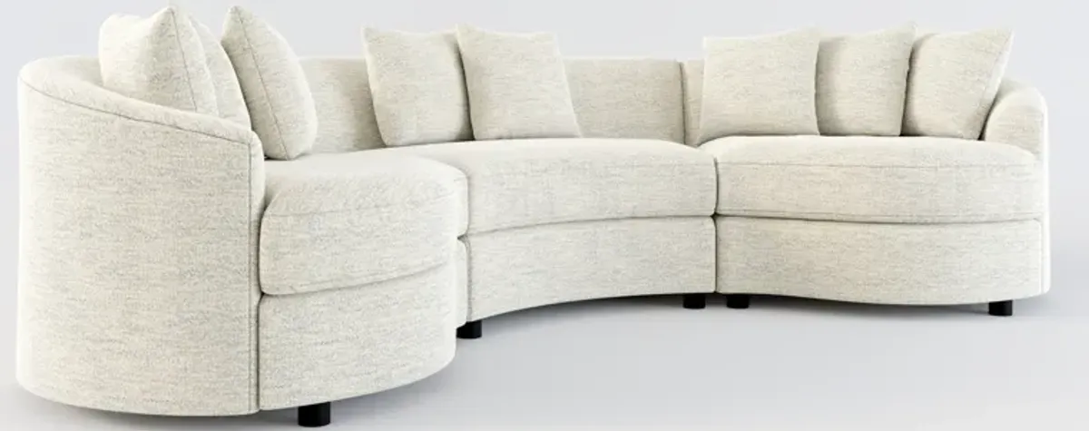 Allegra Foam Comfort 3-Piece Sectional - Merino Chalk