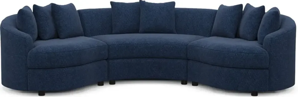 Allegra Foam Comfort 3-Piece Sectional - Oslo Navy