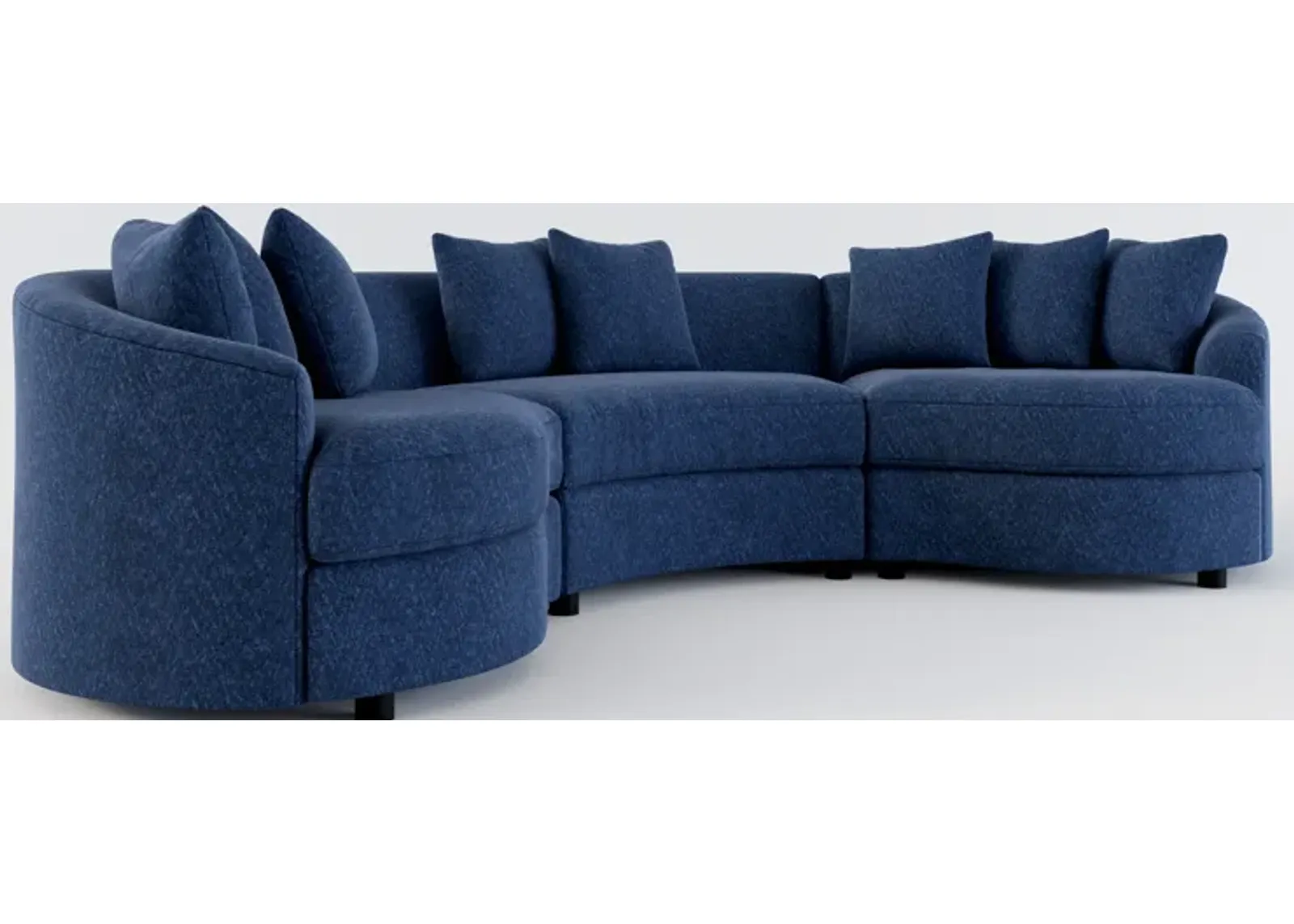 Allegra Foam Comfort 3-Piece Sectional - Oslo Navy