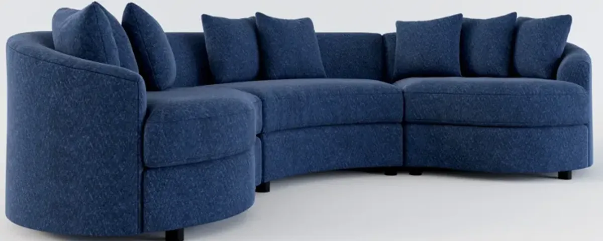 Allegra Foam Comfort 3-Piece Sectional - Oslo Navy