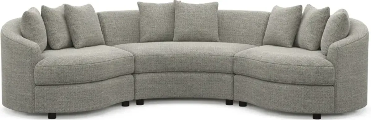 Allegra Foam Comfort 3-Piece Sectional - Pandora Pepper