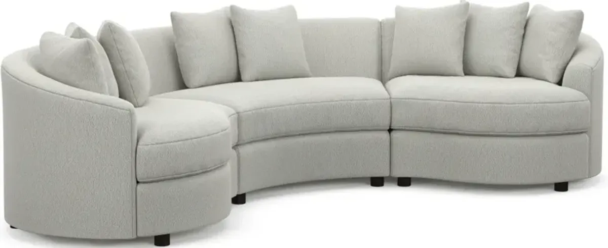 Allegra Foam Comfort 3-Piece Sectional - Oslo Snow