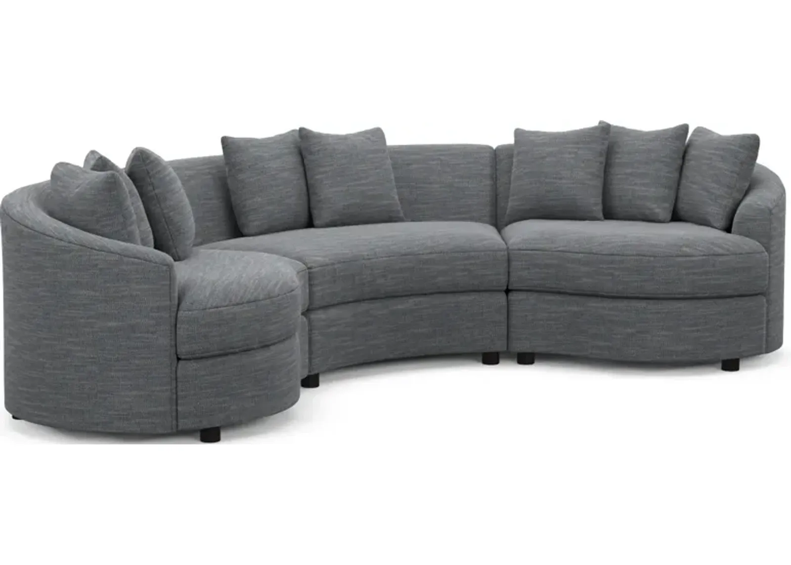 Allegra Foam Comfort 3-Piece Sectional - Dudley Indigo