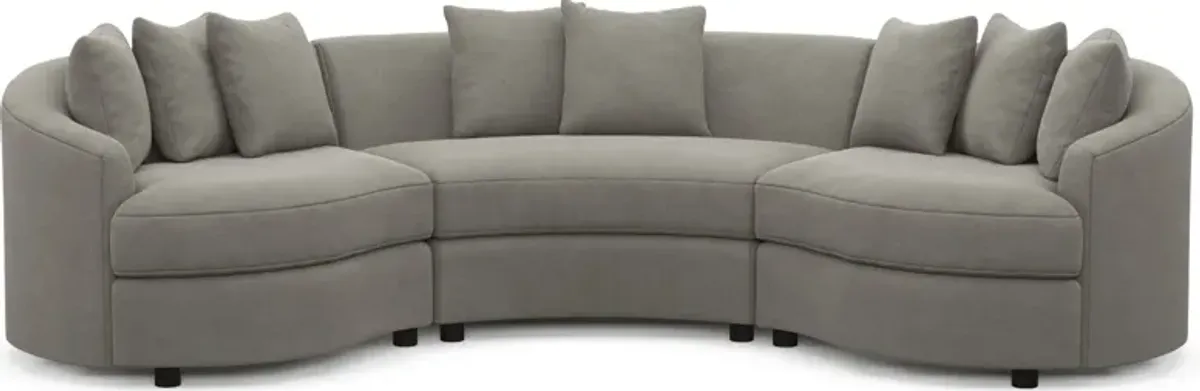 Allegra Foam Comfort 3-Piece Sectional - Abington Fog