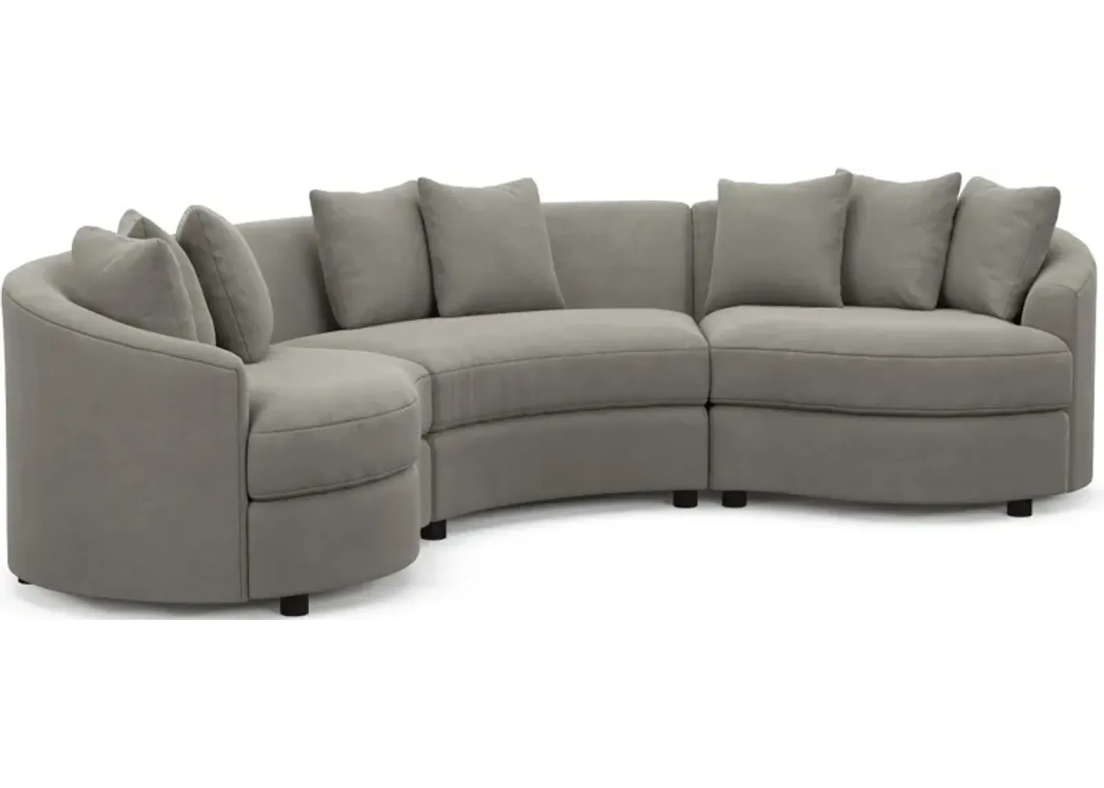 Allegra Foam Comfort 3-Piece Sectional - Abington Fog