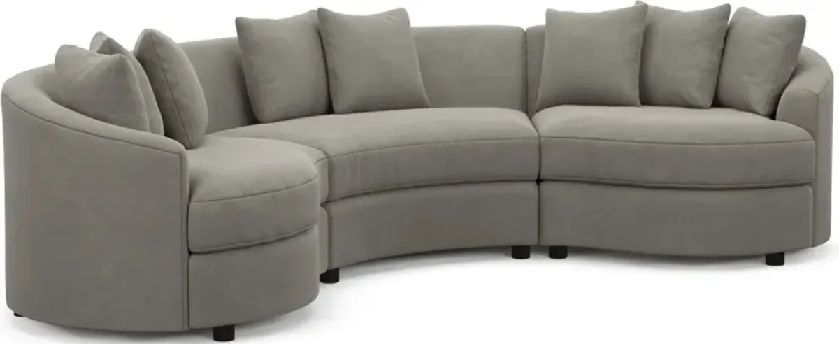 Allegra Foam Comfort 3-Piece Sectional - Abington Fog