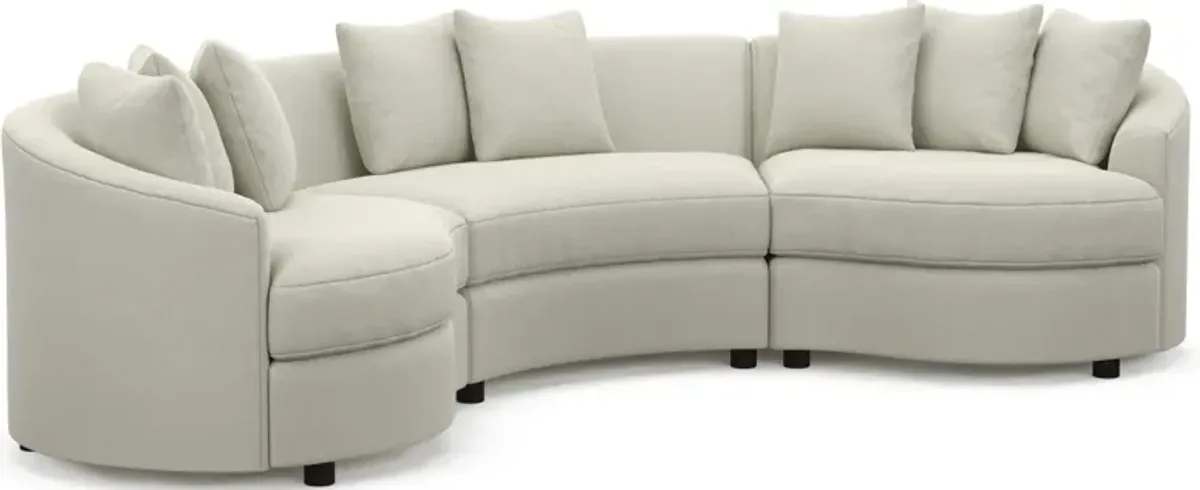 Allegra Foam Comfort 3-Piece Sectional - Anders Ivory