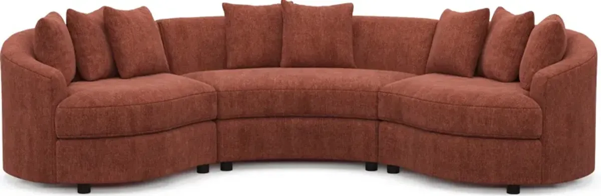 Allegra Foam Comfort 3-Piece Sectional - Contessa Paprika