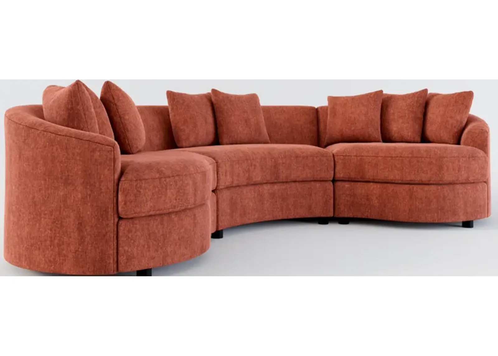 Allegra Foam Comfort 3-Piece Sectional - Contessa Paprika