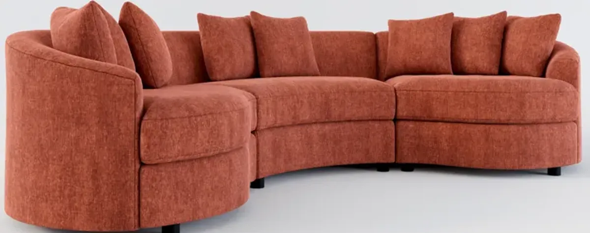 Allegra Foam Comfort 3-Piece Sectional - Contessa Paprika