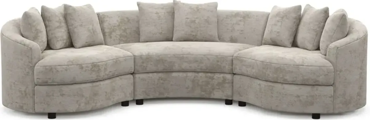 Allegra Foam Comfort 3-Piece Sectional - Hearth Cement