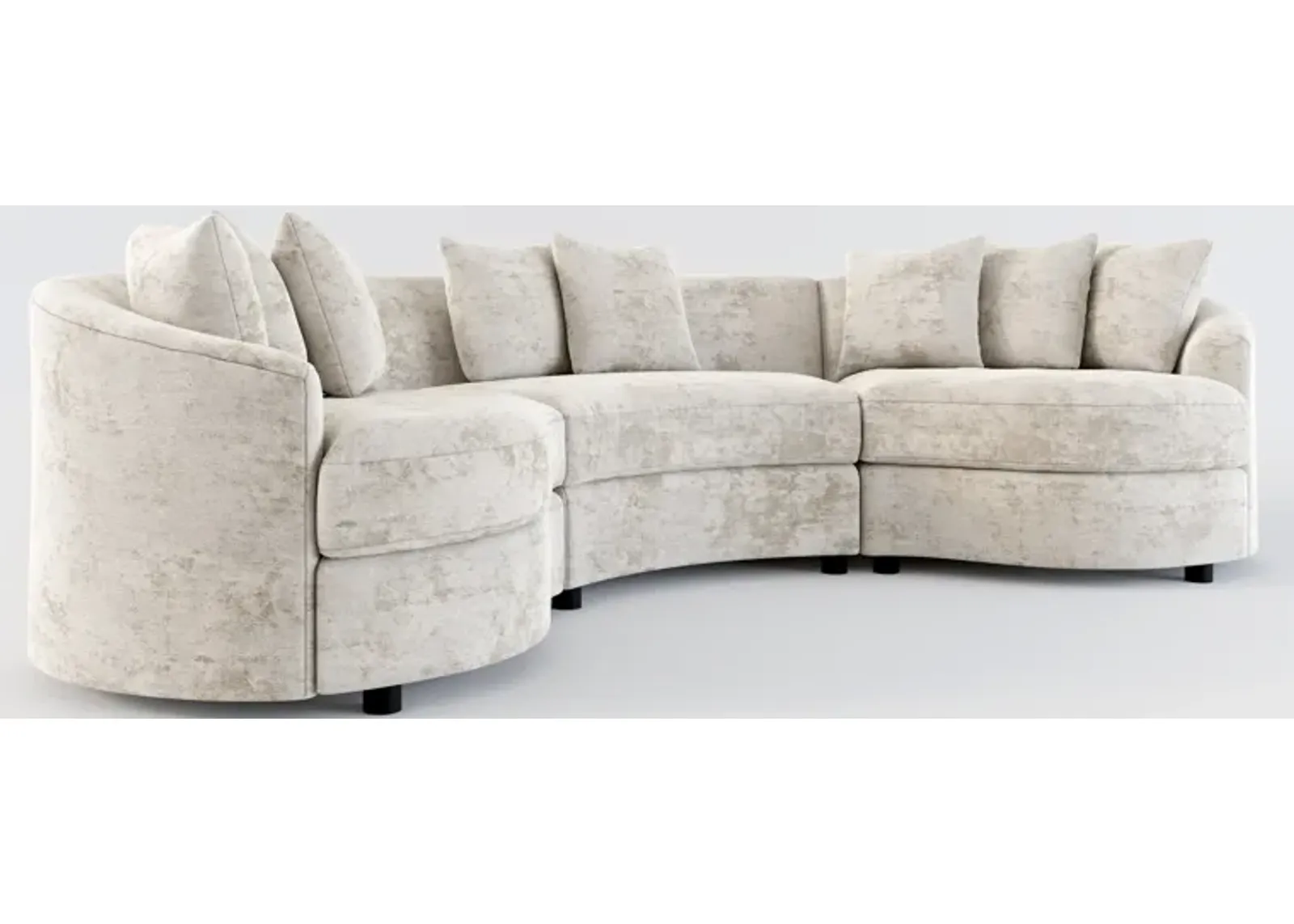 Allegra Foam Comfort 3-Piece Sectional - Hearth Cement