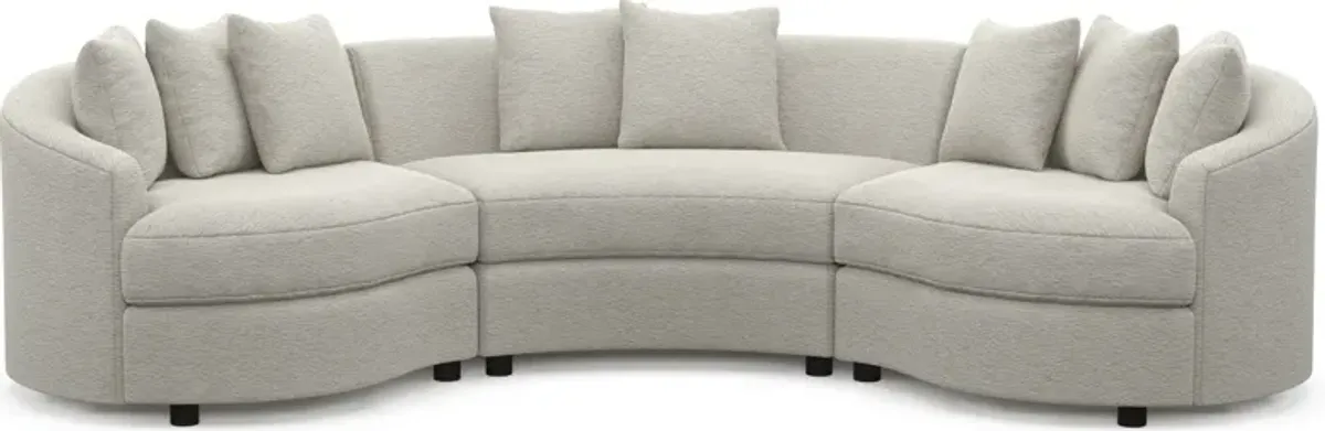 Allegra Foam Comfort 3-Piece Sectional - Everton Grey