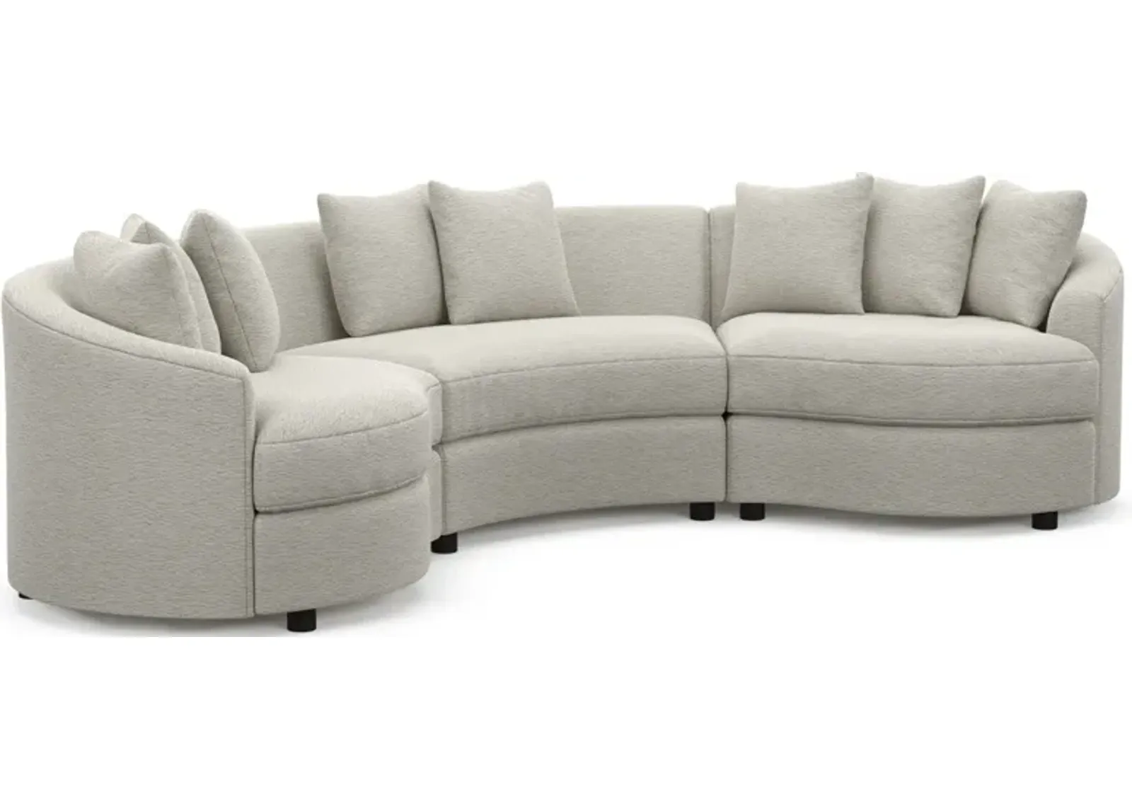 Allegra Foam Comfort 3-Piece Sectional - Everton Grey