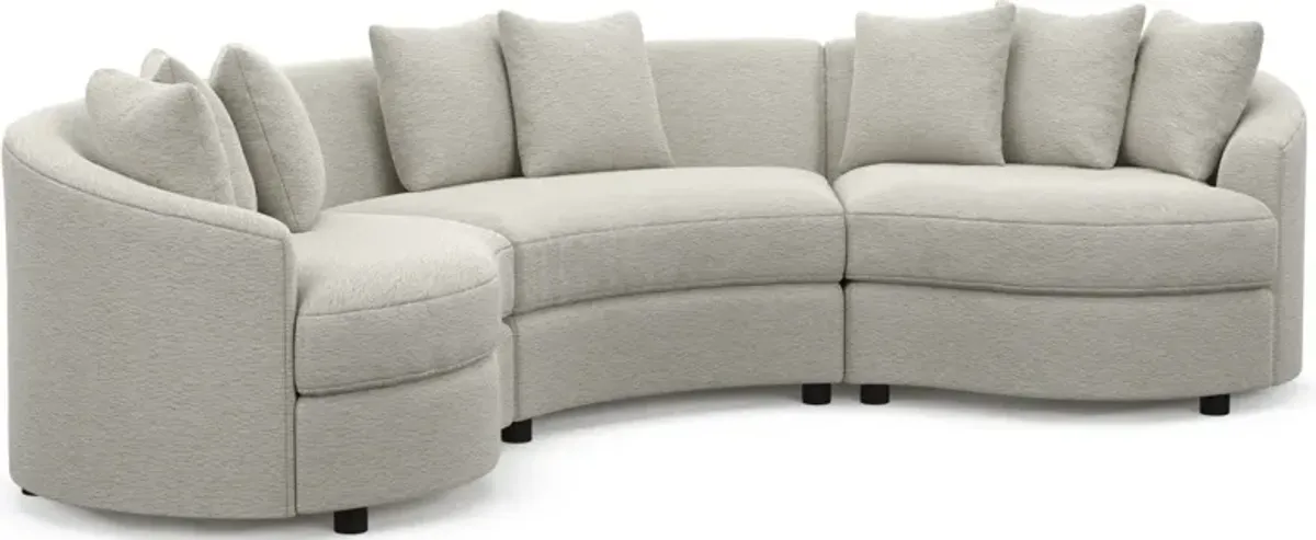 Allegra Foam Comfort 3-Piece Sectional - Everton Grey