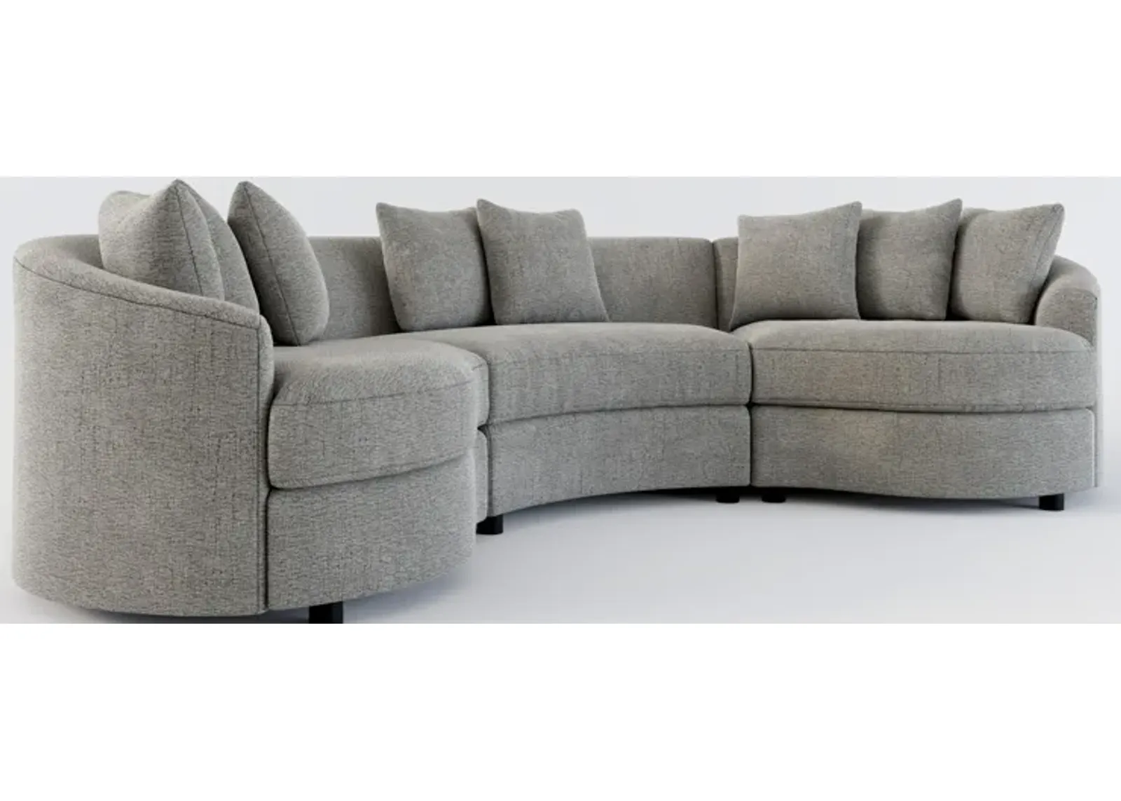 Allegra Foam Comfort 3-Piece Sectional - Living Large Charcoal