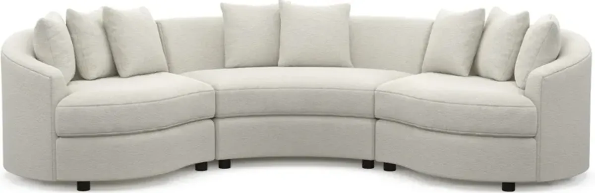 Allegra Foam Comfort 3-Piece Sectional - Living Large White