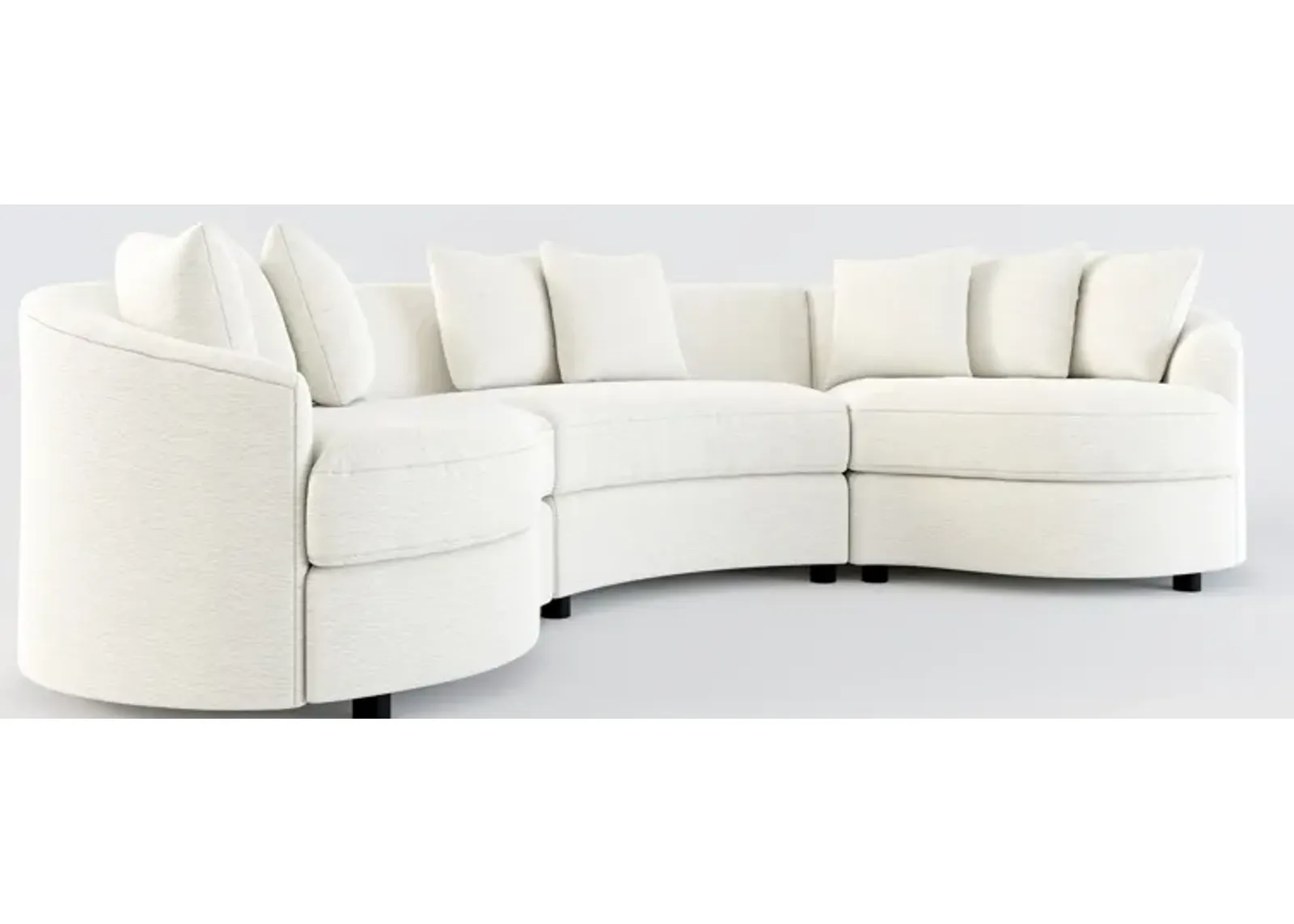 Allegra Foam Comfort 3-Piece Sectional - Living Large White