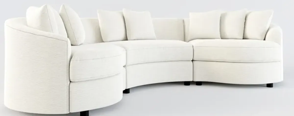 Allegra Foam Comfort 3-Piece Sectional - Living Large White