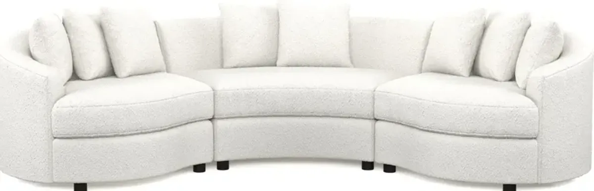 Allegra Foam Comfort 3-Piece Sectional - Bloke Snow