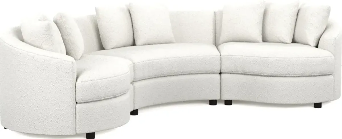 Allegra Foam Comfort 3-Piece Sectional - Bloke Snow